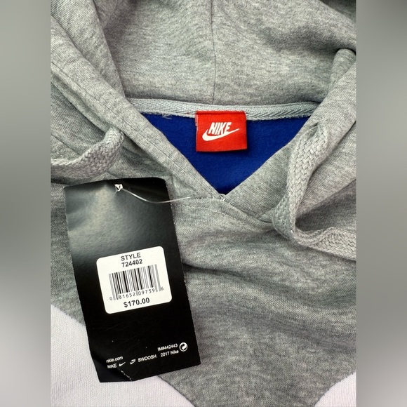 NWT Nike Blue White And Gray Tunic Sweatshirt Hoodie Size Medium - Picture 4 of 9